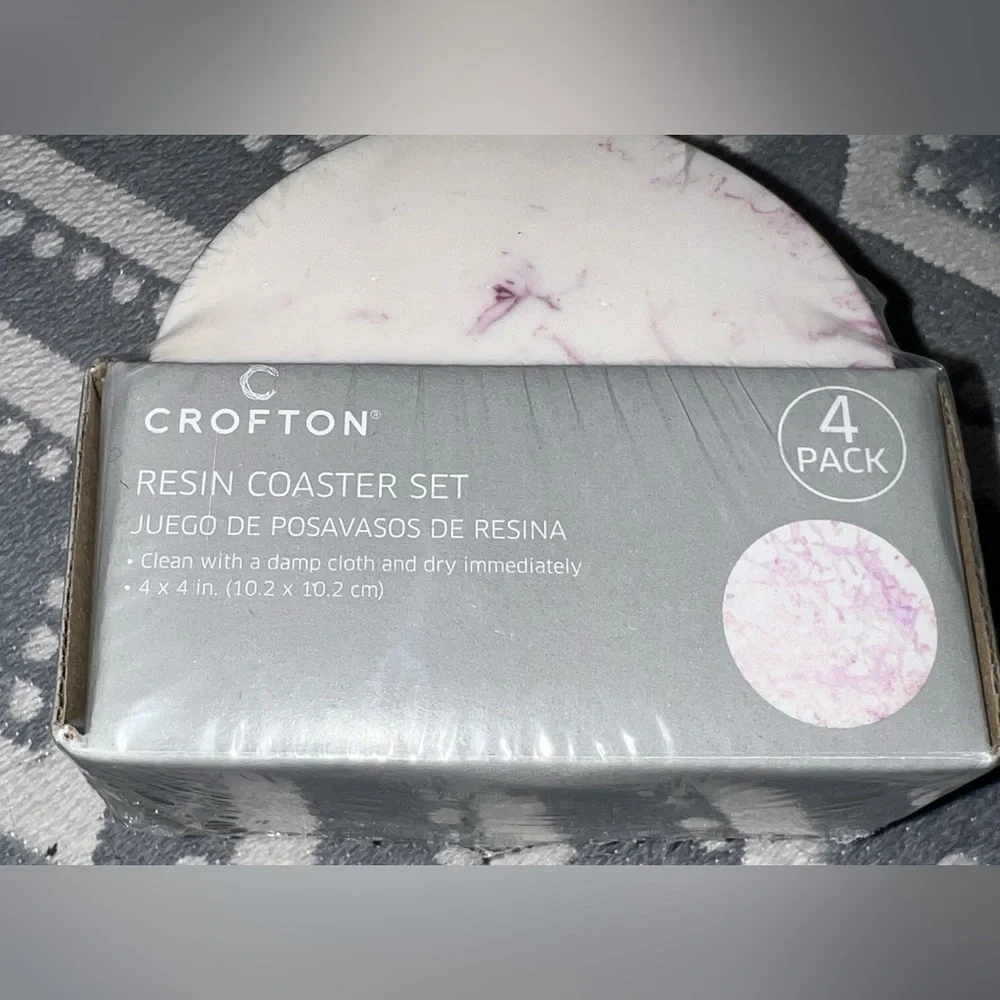 4 pack resin marbled coasters